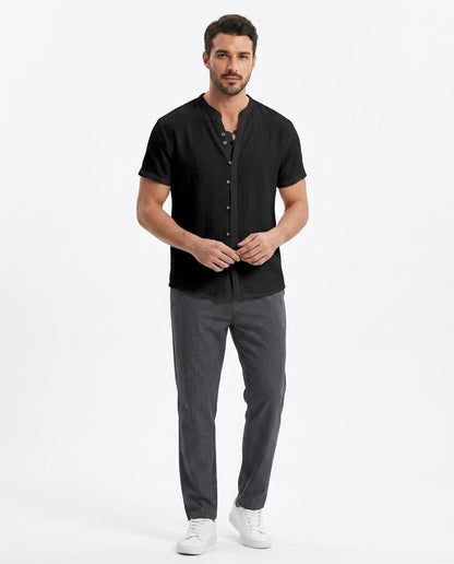 Nord Wear - Eemev | Band Collar Textured Shirt Men