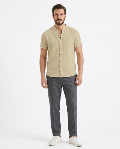 Nord Wear - Eemev | Band Collar Textured Shirt Men