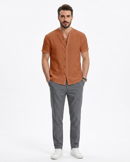 Nord Wear - Eemev | Band Collar Textured Shirt Men