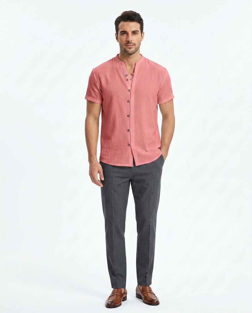 Nord Wear - Eemev | Band Collar Textured Shirt Men