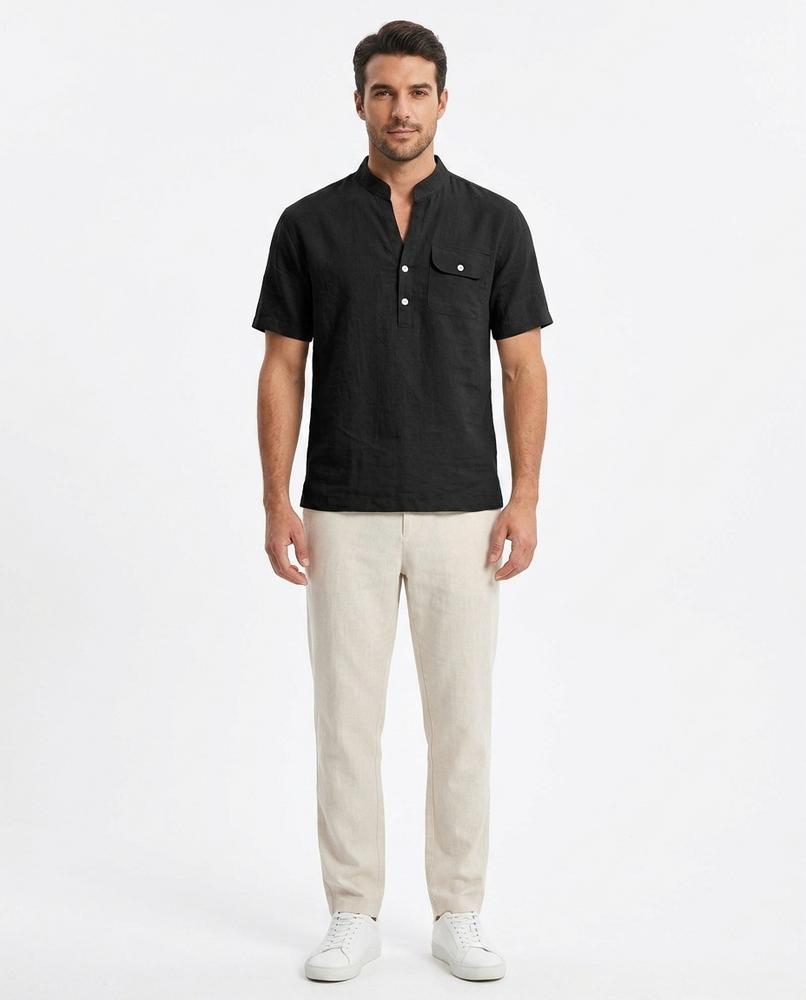 Nord Wear - Civum | Linen Band Collar Shirt Men