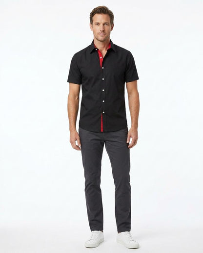 Nord Wear - Komas | Short-Sleeved Contrast-Placket Shirt Men