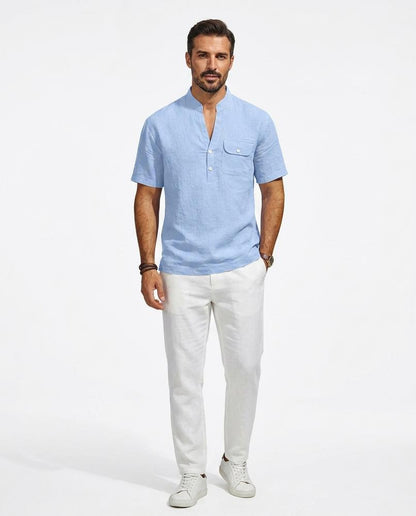 Nord Wear - Civum | Linen Band Collar Shirt Men