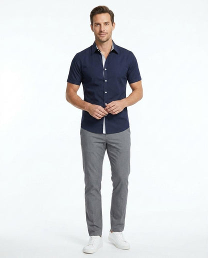 Nord Wear - Komas | Short-Sleeved Contrast-Placket Shirt Men