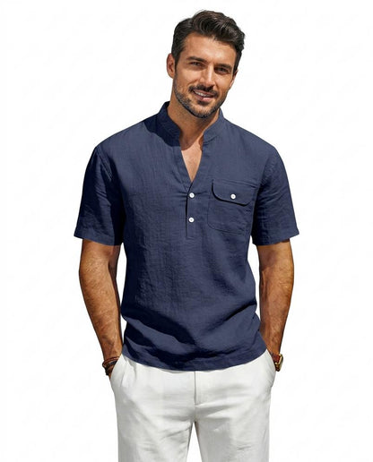 Nord Wear - Civum | Linen Band Collar Shirt Men