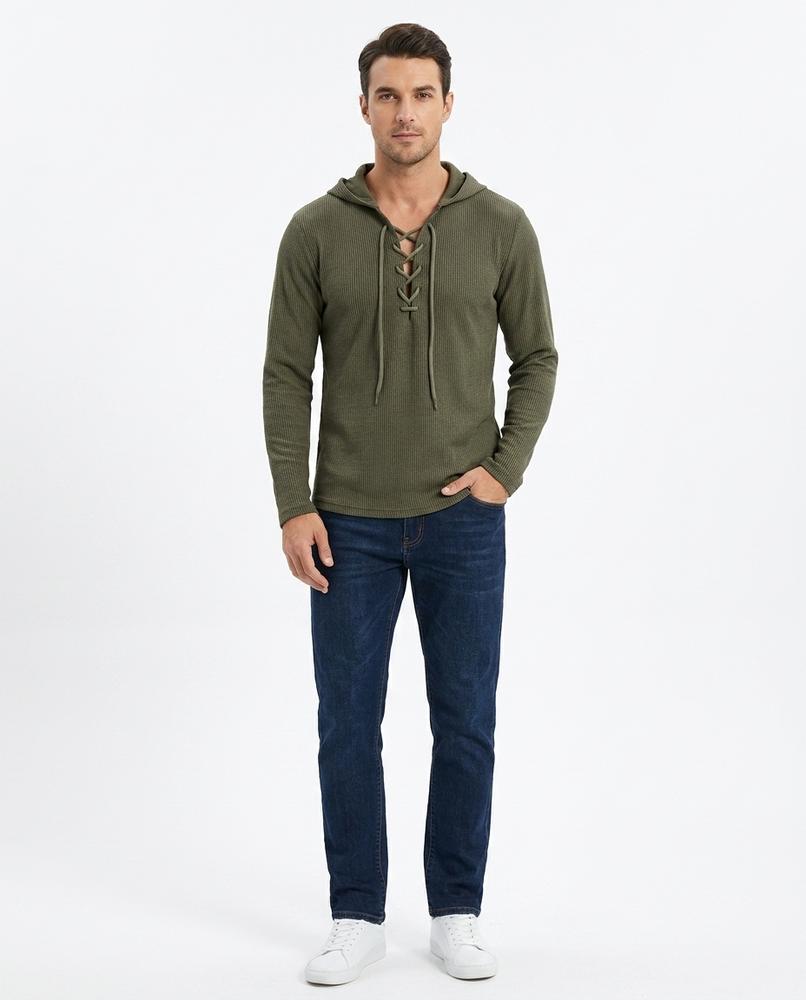 Nord Wear - Cugit | Lace-Up Ribbed Hoodie Men