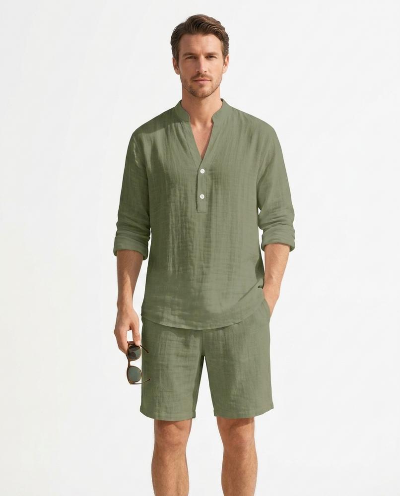 Nord Wear - Vukis | Linen Stand-Collar Shirt Men