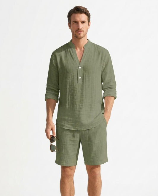 Nord Wear - Vukis | Linen Stand-Collar Shirt Men