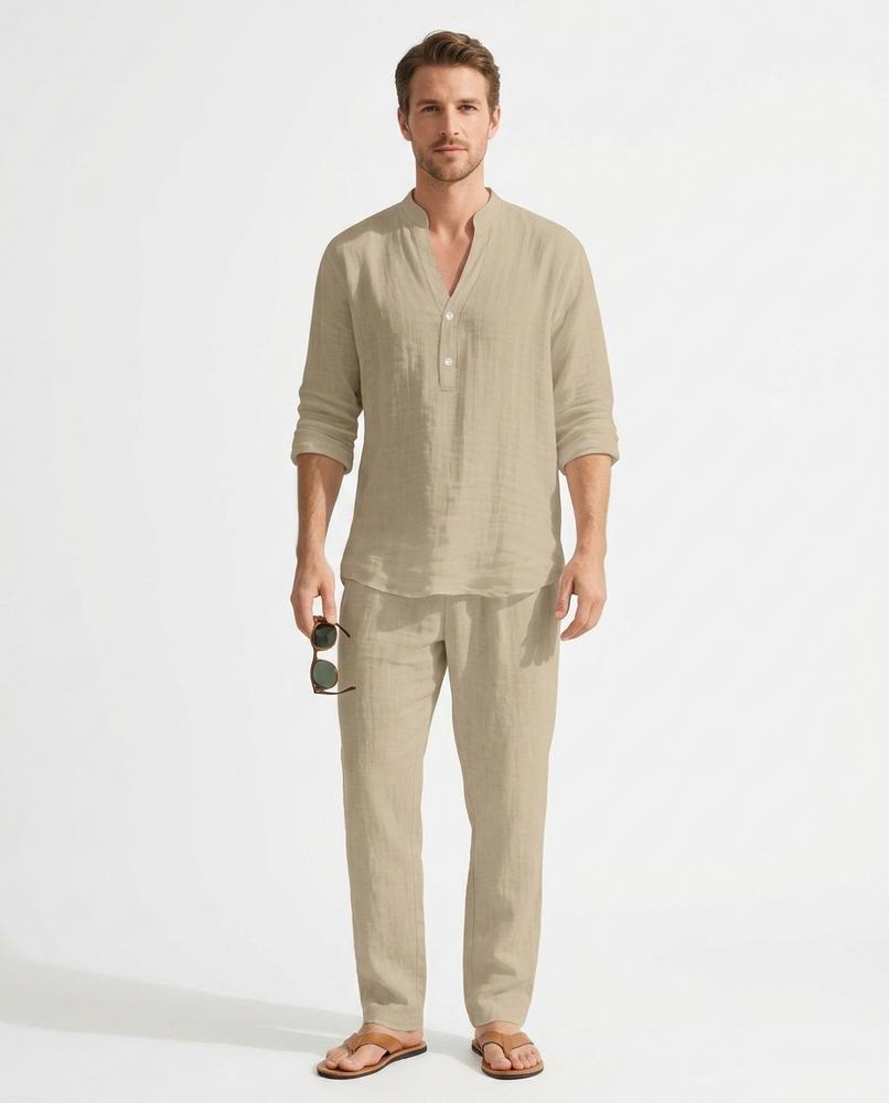 Nord Wear - Vukis | Linen Stand-Collar Shirt Men