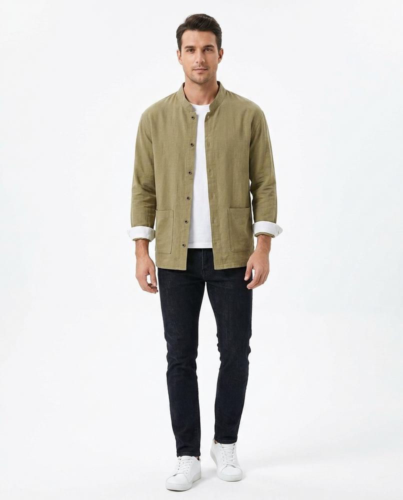 Nord Wear - Aafad | Band Collar Textured Shirt Men