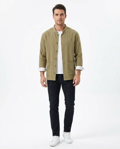 Nord Wear - Aafad | Band Collar Textured Shirt Men