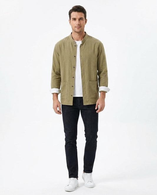 Nord Wear - Aafad | Band Collar Textured Shirt Men