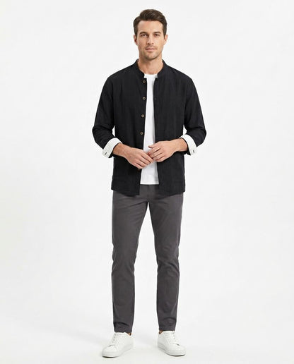 Nord Wear - Aafad | Band Collar Textured Shirt Men