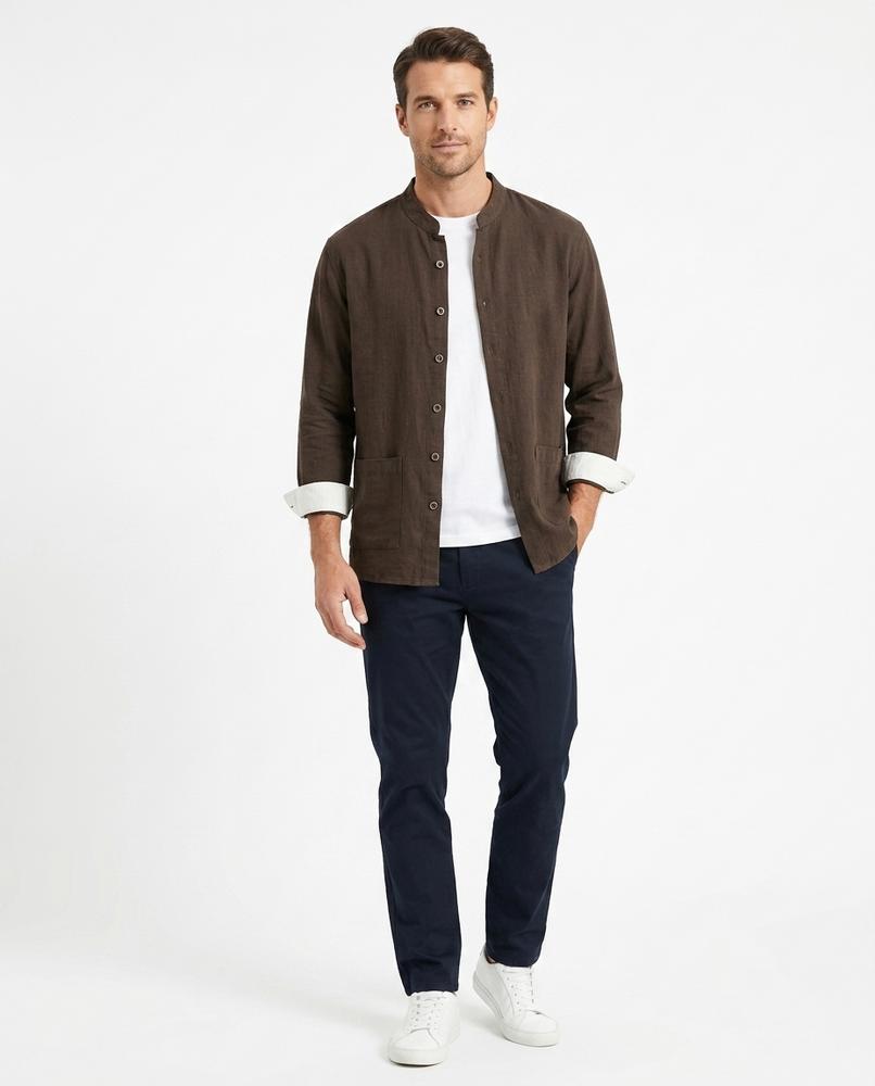 Nord Wear - Aafad | Band Collar Textured Shirt Men
