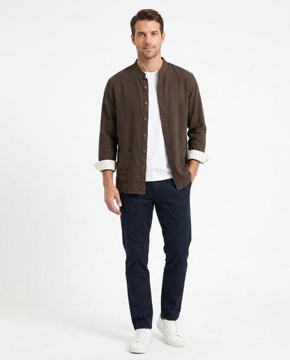 Nord Wear - Aafad | Band Collar Textured Shirt Men