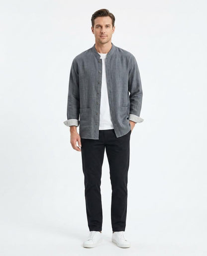 Nord Wear - Aafad | Band Collar Textured Shirt Men