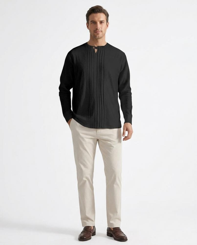 Nord Wear - Nodut | Pleated Band Collar Shirt Men