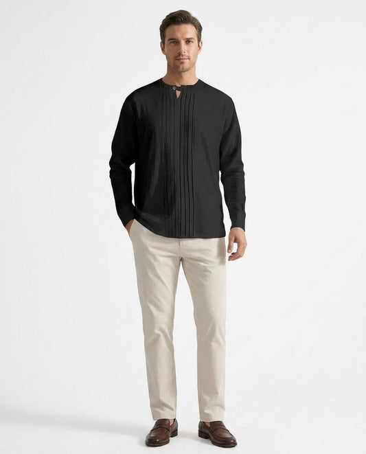 Nord Wear - Nodut | Pleated Band Collar Shirt Men