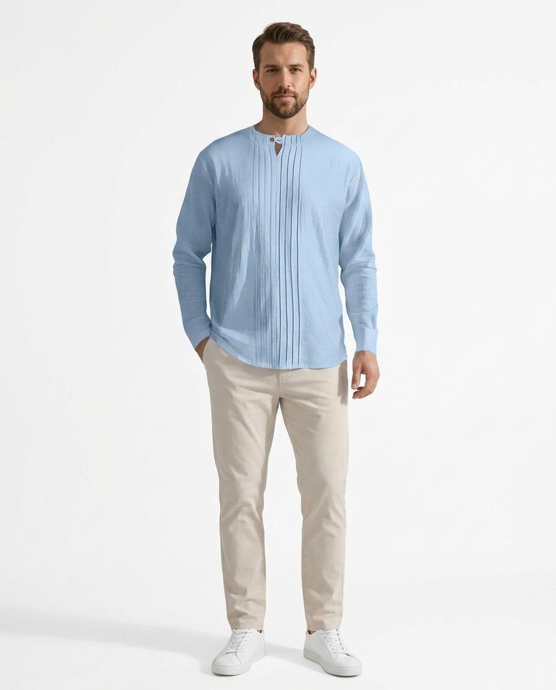 Nord Wear - Nodut | Pleated Band Collar Shirt Men