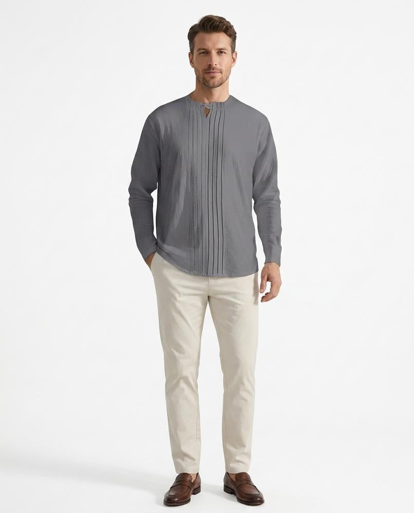 Nord Wear - Nodut | Pleated Band Collar Shirt Men