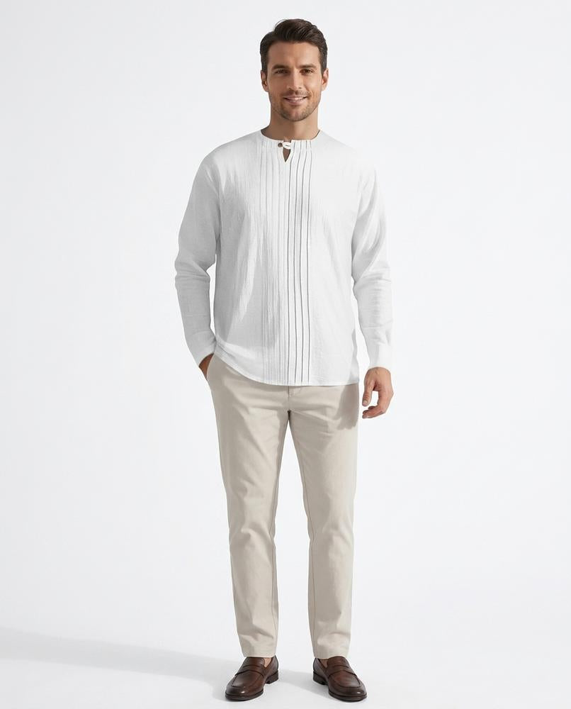 Nord Wear - Nodut | Pleated Band Collar Shirt Men