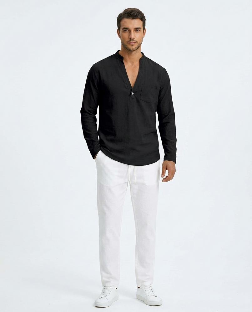 Nord Wear - Nasis | Linen Henley Shirt Men