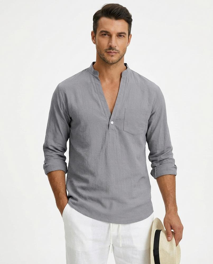 Nord Wear - Nasis | Linen Henley Shirt Men