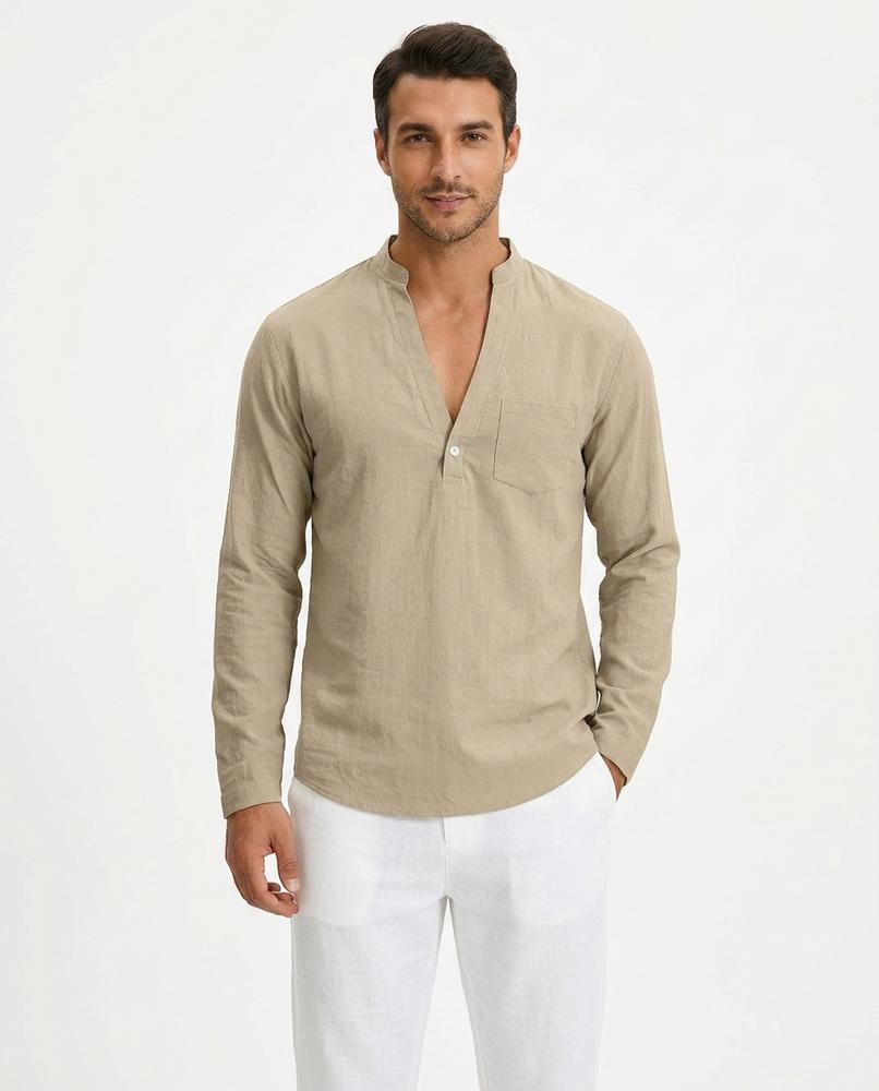 Nord Wear - Nasis | Linen Henley Shirt Men