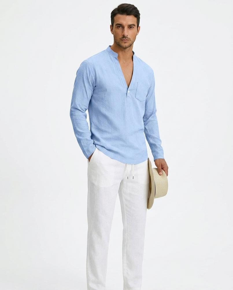 Nord Wear - Nasis | Linen Henley Shirt Men