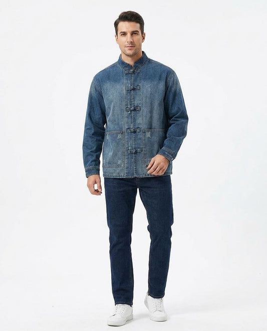 Nord Wear - Kolam | Stand-Collar Denim Jacket Men