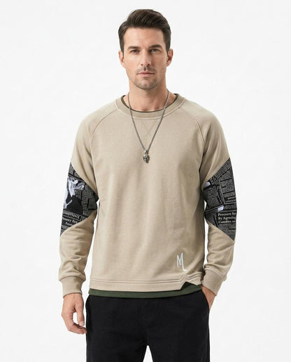 Nord Wear - Cokot | Printed-Sleeve Relaxed-Fit Sweatshirt Men