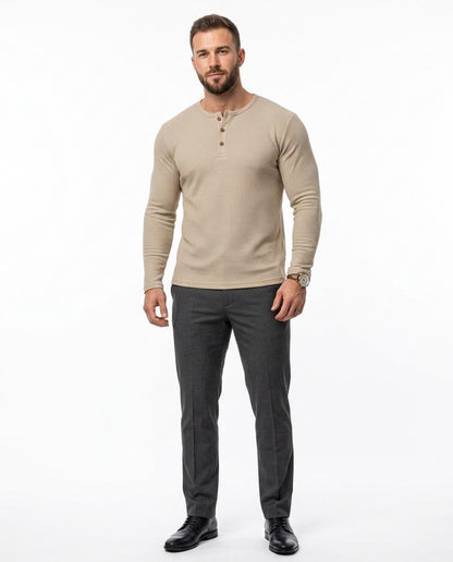 Nord Wear - Cotun | Waffle-Knit Henley Shirt Men