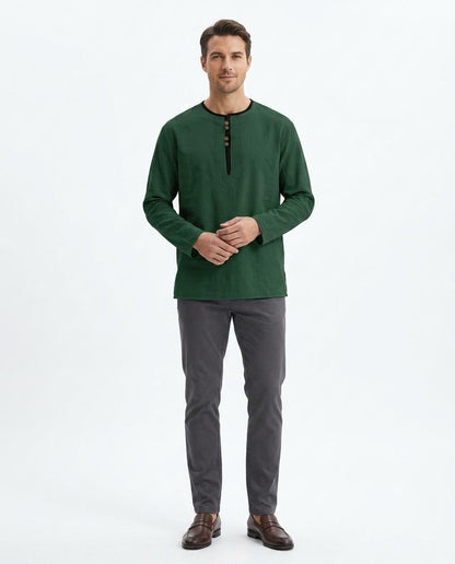 Nord Wear - Mawir | Long-Sleeved Henley Neck Tunic Men