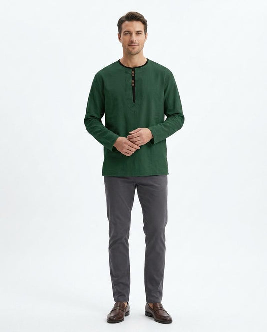 Nord Wear - Mawir | Long-Sleeved Henley Neck Tunic Men