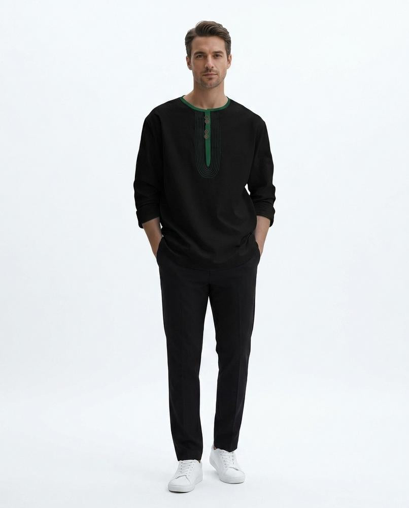 Nord Wear - Mawir | Long-Sleeved Henley Neck Tunic Men