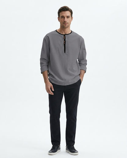 Nord Wear - Mawir | Long-Sleeved Henley Neck Tunic Men