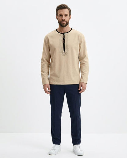 Nord Wear - Mawir | Long-Sleeved Henley Neck Tunic Men