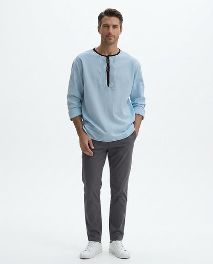 Nord Wear - Mawir | Long-Sleeved Henley Neck Tunic Men