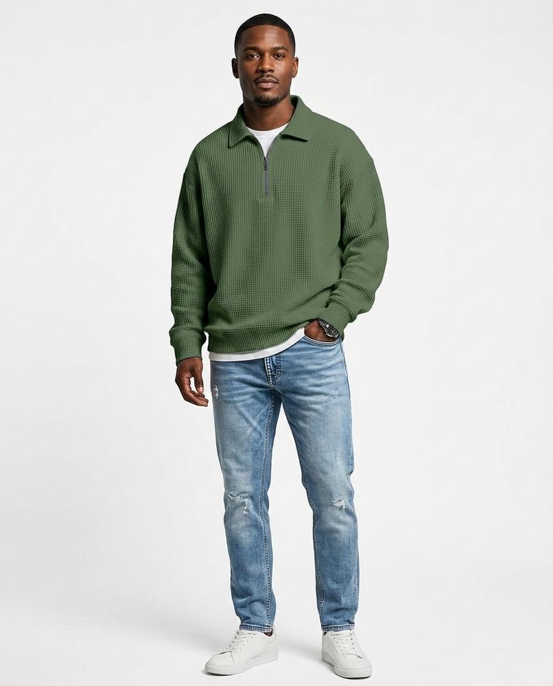 Nord Wear - Kopas | Waffle-Knit Quarter-Zip Sweater Men