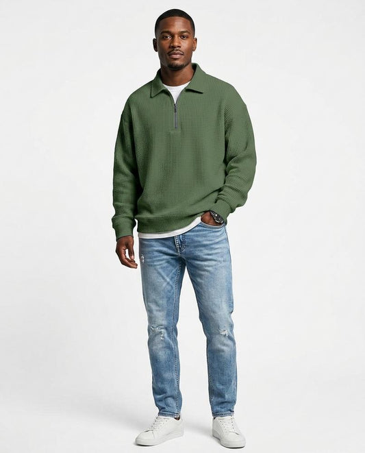 Nord Wear - Kopas | Waffle-Knit Quarter-Zip Sweater Men