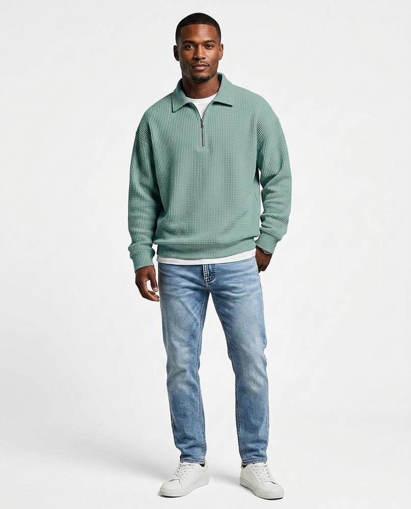 Nord Wear - Kopas | Waffle-Knit Quarter-Zip Sweater Men