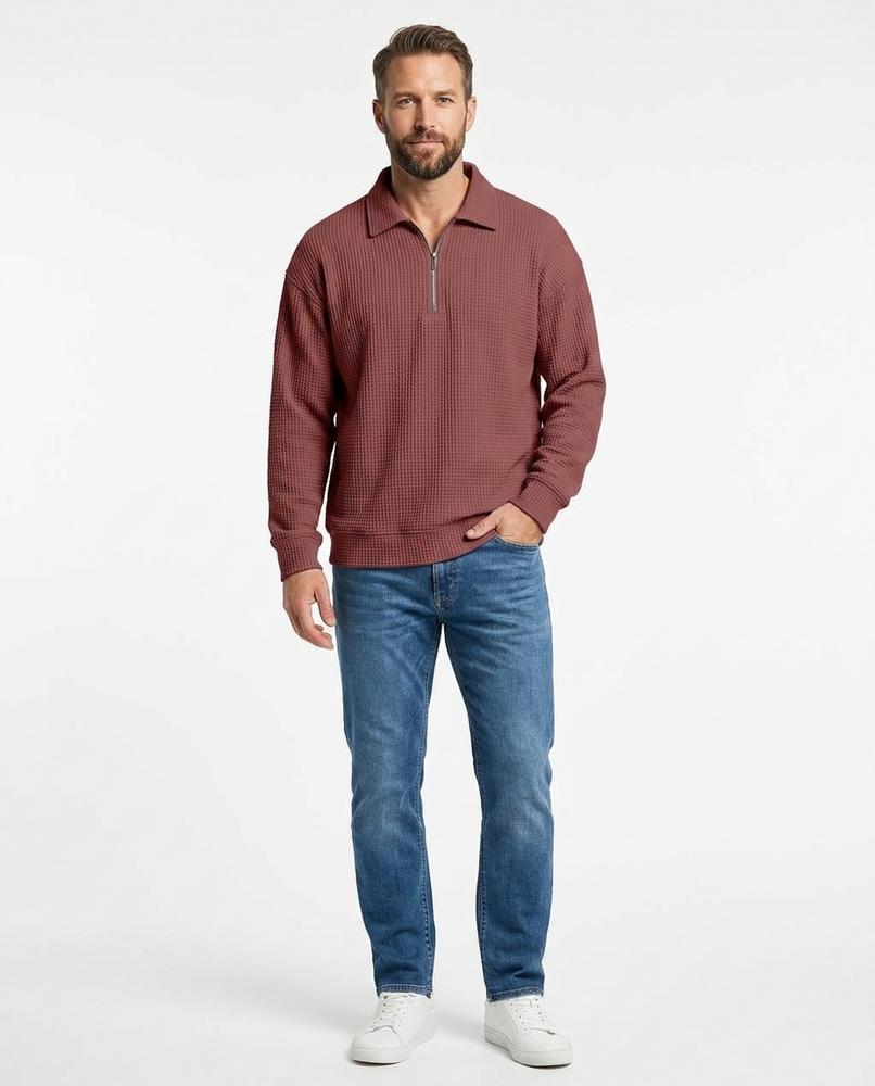 Nord Wear - Kopas | Waffle-Knit Quarter-Zip Sweater Men