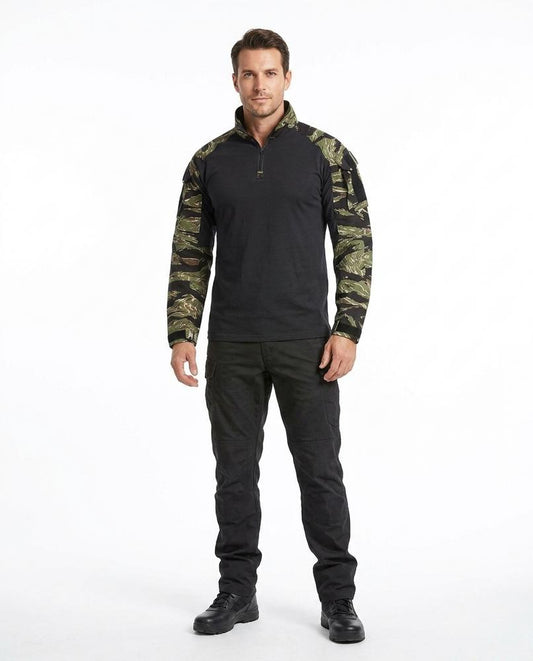 Nord Wear - Luzit | Camouflage-Sleeve Quarter-Zip Shirt Men