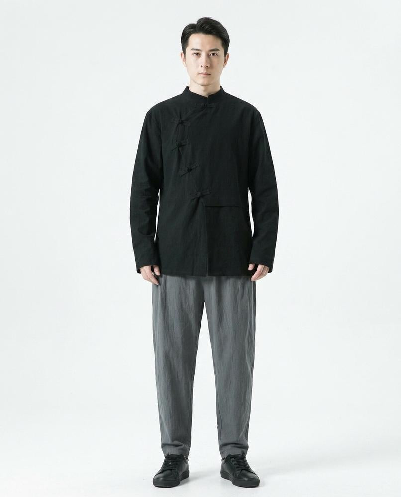 Nord Wear - Cidom | Mandarin Collar Asymmetrical Shirt Men
