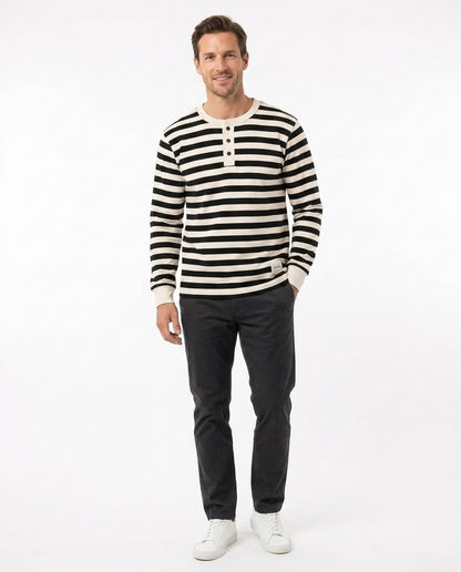 Nord Wear - Ruzom | Striped Henley Shirt Men