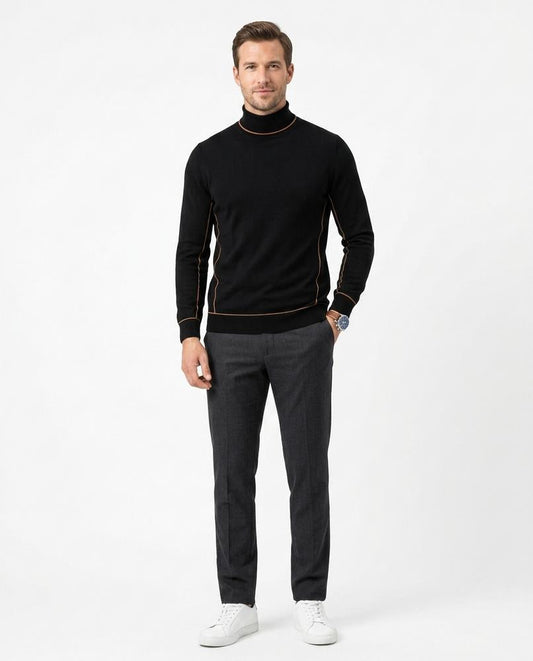 Nord Wear - Dehim | Fine-Knit Contrast-Piped Turtleneck Sweater Men