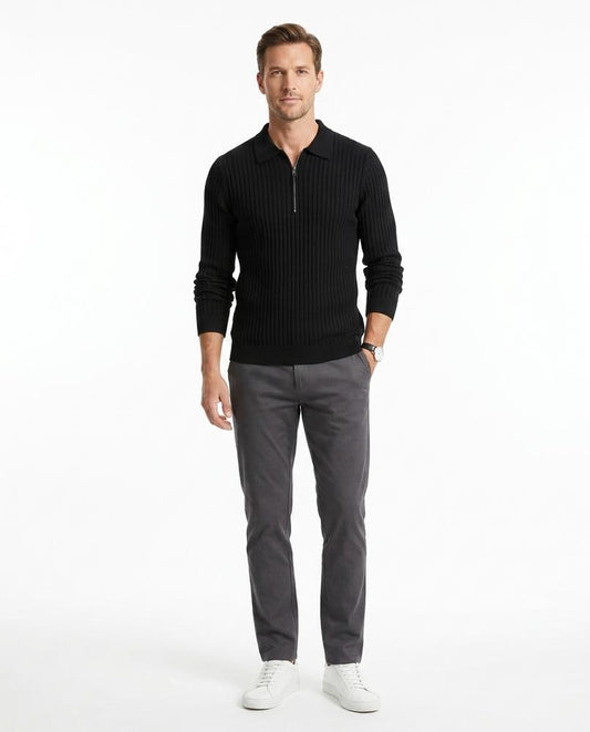 Nord Wear - Muzun | Ribbed Zip-Neck Sweater Men
