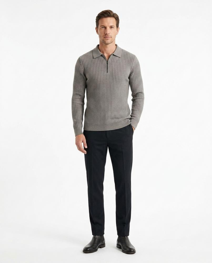 Nord Wear - Muzun | Ribbed Zip-Neck Sweater Men