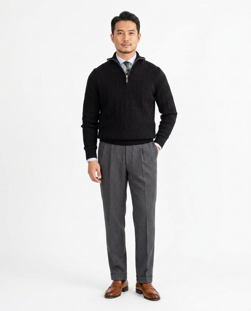 Nord Wear - Aopin | Cable-Knit Quarter-Zip Sweater Men