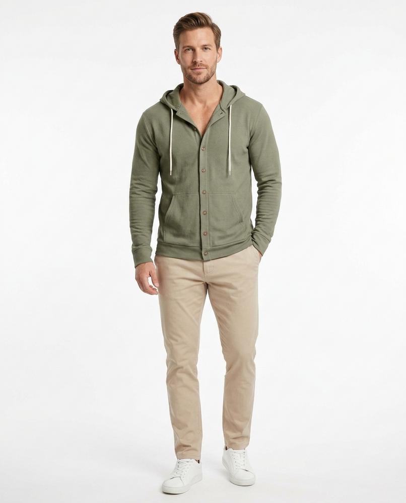 Nord Wear - Yinit | Button-Front Textured Hoodie Men